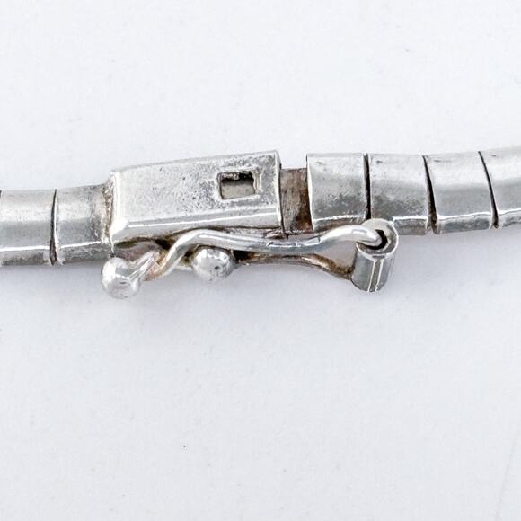 AS IS Vintage Italy Sterling Silver 925 4.2mm Omega Necklace 16" - Picture 5 of 7